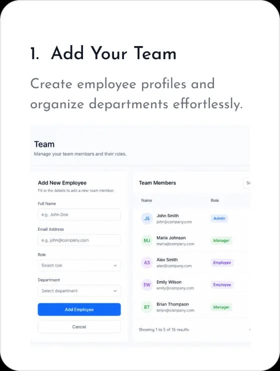 1. Add Your Team